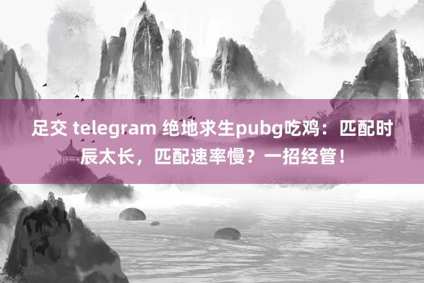 足交 telegram 绝地求生pubg吃鸡：匹配时辰太长，匹配速率慢？一招经管！