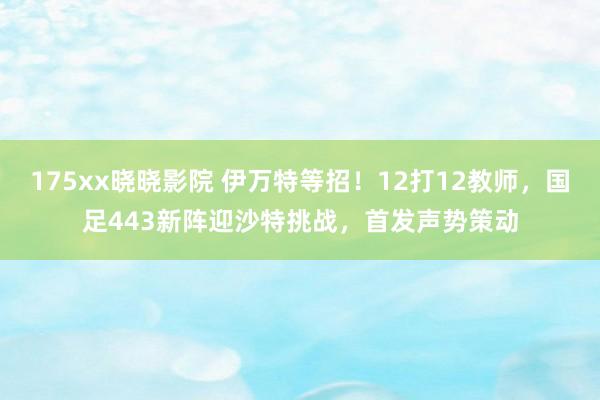 175xx晓晓影院 伊万特等招！12打12教师，国足443新阵迎沙特挑战，首发声势策动