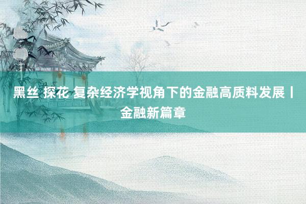 黑丝 探花 复杂经济学视角下的金融高质料发展丨金融新篇章