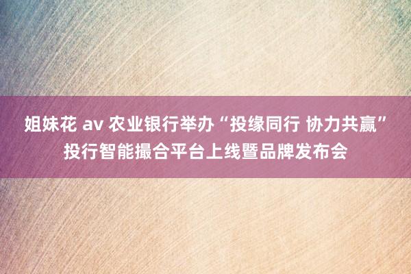 姐妹花 av 农业银行举办“投缘同行 协力共赢”投行智能撮合平台上线暨品牌发布会