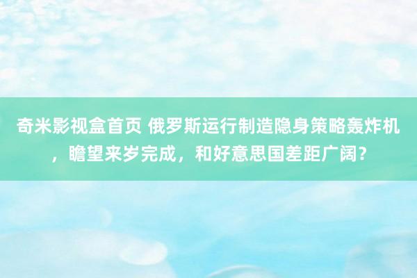 奇米影视盒首页 俄罗斯运行制造隐身策略轰炸机，瞻望来岁完成，和好意思国差距广阔？