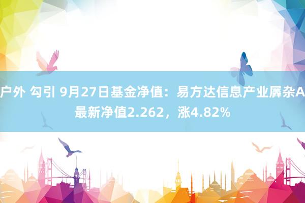 户外 勾引 9月27日基金净值：易方达信息产业羼杂A最新净值2.262，涨4.82%