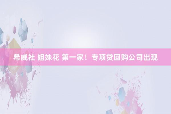 希威社 姐妹花 第一家！专项贷回购公司出现