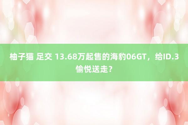 柚子猫 足交 13.68万起售的海豹06GT，给ID.3愉悦送走？