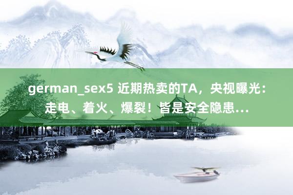 german_sex5 近期热卖的TA，央视曝光：走电、着火、爆裂！皆是安全隐患…