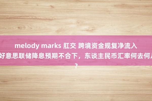 melody marks 肛交 跨境资金规复净流入！好意思联储降息预期不合下，东谈主民币汇率何去何从？