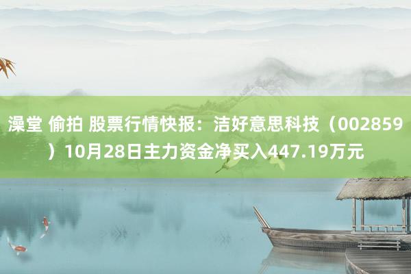 澡堂 偷拍 股票行情快报：洁好意思科技（002859）10月28日主力资金净买入447.19万元