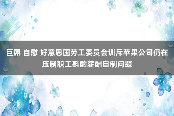 巨屌 自慰 好意思国劳工委员会训斥苹果公司仍在压制职工斟酌薪酬自制问题