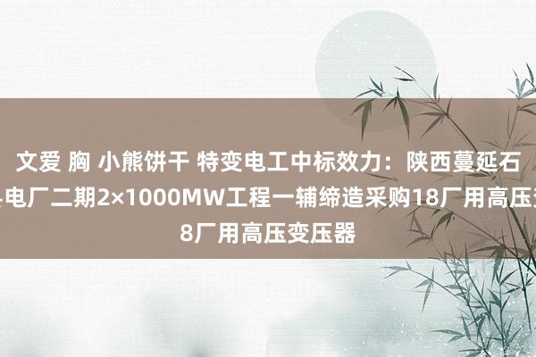 文爱 胸 小熊饼干 特变电工中标效力：陕西蔓延石油富县电厂二期2×1000MW工程一辅缔造采购18厂用高压变压器