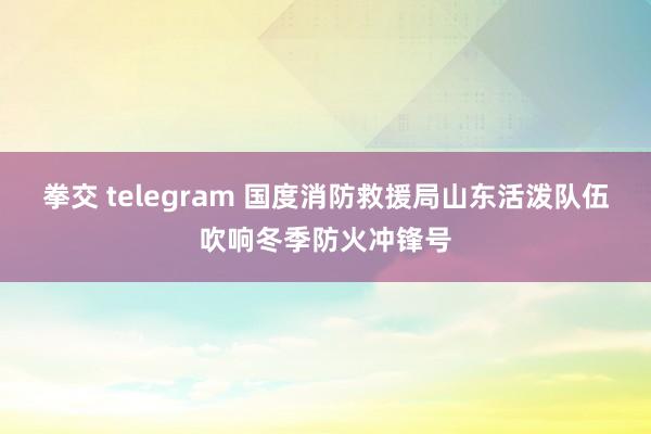 拳交 telegram 国度消防救援局山东活泼队伍吹响冬季防火冲锋号