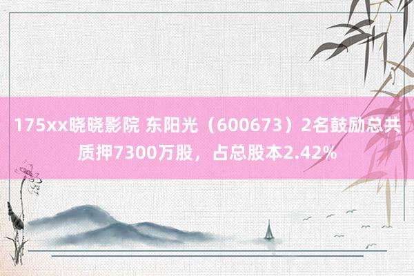 175xx晓晓影院 东阳光（600673）2名鼓励总共质押7300万股，占总股本2.42%