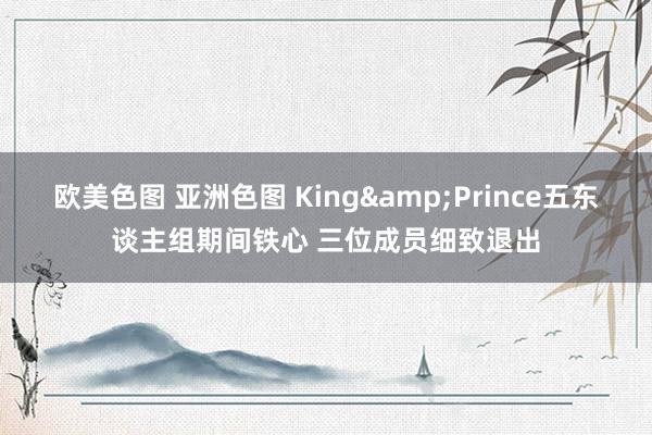 欧美色图 亚洲色图 King&Prince五东谈主组期间铁心 三位成员细致退出