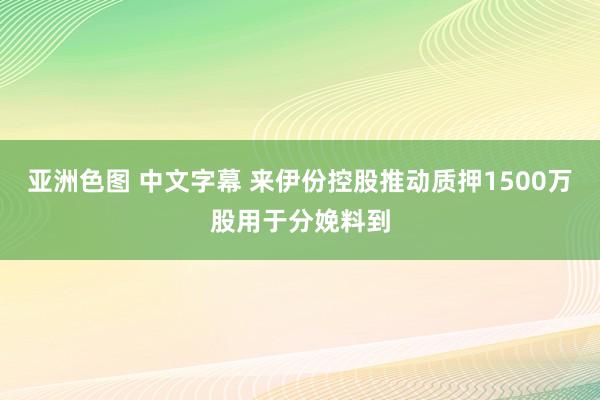 亚洲色图 中文字幕 来伊份控股推动质押1500万股用于分娩料到